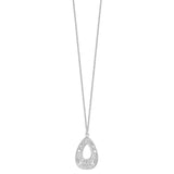 Sterling Silver Polished and D/C Fancy Teardrop 17.5in Necklace-WBC-QG4534-17.5
