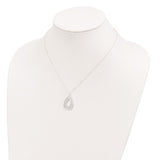 Sterling Silver Polished and D/C Fancy Teardrop 17.5in Necklace-WBC-QG4534-17.5
