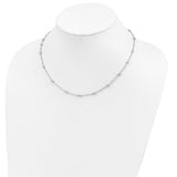 Sterling Silver Diamond-cut Beaded Necklace-WBC-QG4549-18
