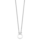 Sterling Silver Rhodium-plated Circle w/Diamond-cut Beads Necklace-WBC-QG4553-18