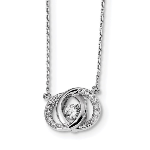 Sterling Silver Platinum-pltd Swar Crystl/CZ w/two 1in ext. Necklace-WBC-QG4649-15.5