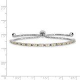 Sterling Silver Rhod-plated November Yellow CZ Adjustable Bracelet-WBC-QG4757NOV