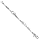 Sterling Silver Rhodium Plated Polished Link Bracelet-WBC-QG4814-8