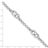 Sterling Silver Rhodium Plated Polished Link Bracelet-WBC-QG4814-8