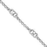 Sterling Silver Rhodium Plated Polished Link Bracelet-WBC-QG4814-8