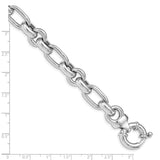 Sterling Silver Rhodium Plated Polished Link Bracelet-WBC-QG4816-7.75