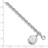 Sterling Silver Rhodium-plated Locket Bracelet-WBC-QG4854-7.25