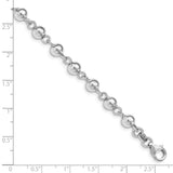 Sterling Silver Rhodium-plated 6mm Polished Beads Bracelet-WBC-QG4860-7.5