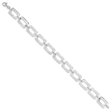 Sterling Silver Rhodium Plated 7.5in Bracelet-WBC-QG4865-7.5