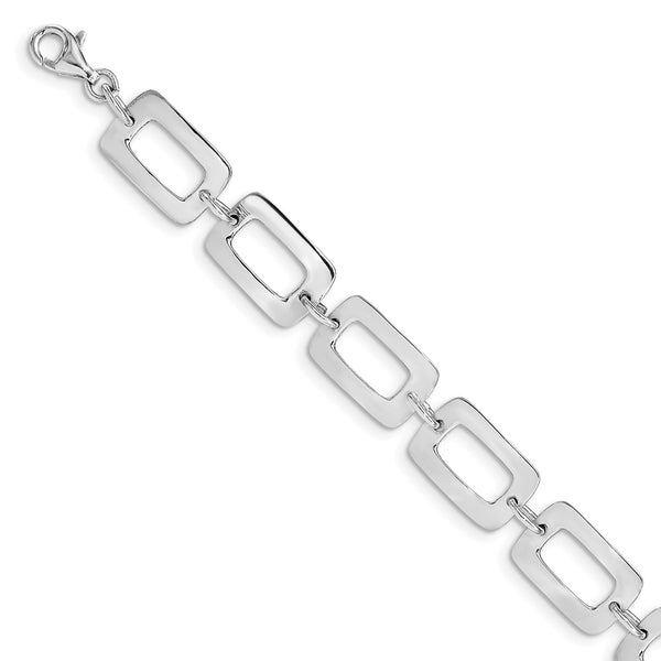 Sterling Silver Rhodium Plated 7.5in Bracelet-WBC-QG4865-7.5