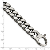Sterling Silver Ruthenium/Antiqued Brushed Curb Link Bracelet-WBC-QG4870-8.5