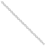 Sterling Silver Rhodium Plated CZ Infinity Bracelet-WBC-QG4877-7