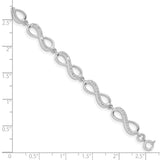 Sterling Silver Rhodium Plated CZ Infinity Bracelet-WBC-QG4877-7