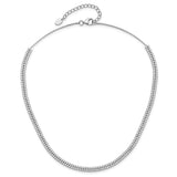 Sterling Silver Rhodium-plated 2-Row CZ w/2in. Ext. Necklace-WBC-QG4938-16