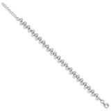 Sterling Silver Rhodium-plated Offset Beads w/1.25in. Ext. Bracelet-WBC-QG5035-7