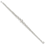 Sterling Silver Polished Graduated Beads Bracelet-WBC-QG5036-7.5