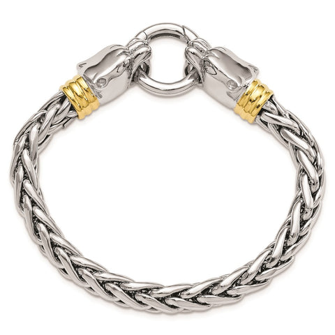 Sterling Silver Rhodium and Gold-tone Polished Jaguar Bracelet-WBC-QG5118-8.25