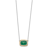 Sterling Silver w/14k Green Onyx Necklace-WBC-QG5122-18.5