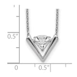 Sterling Silver Moving Swarovski Crystal and 2 in. ext Necklace-WBC-QG5151-16