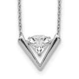 Sterling Silver Moving Swarovski Crystal and 2 in. ext Necklace-WBC-QG5151-16