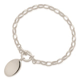 Sterling Silver Fancy Oval Disc Bracelet-WBC-QG516-7