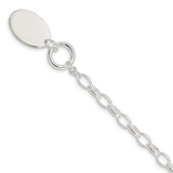 Sterling Silver Fancy Oval Disc Bracelet-WBC-QG516-7