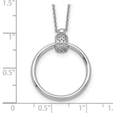 Sterling Silver Rhodium-plated Polished CZ w/2in Necklace-WBC-QG5198-16