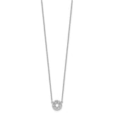 Sterling Silver Rhodium-plated CZ Star of David w/ 2in ext. Necklace-WBC-QG5200-15.5