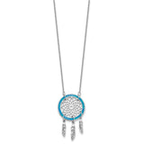 Sterling Silver Created Opal Dream Catcher w/ 2in ext. Necklace-WBC-QG5223-15.5