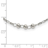 Sterling Silver Beaded Linked Necklace-WBC-QG5237-17.5