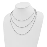 Sterling Silver Beaded 3 Strand with 2IN Ext Necklace-WBC-QG5239-16