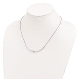 Sterling Silver Rhodium-plated Polished w/ 1 in ext. Necklace-WBC-QG5240-17.5