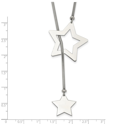 Sterling Silver Star Cable Wrap Necklace-WBC-QG5264-41