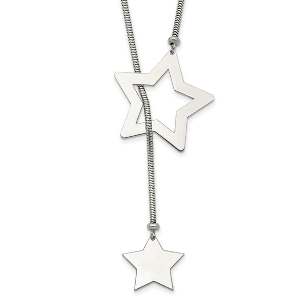 Sterling Silver Star Cable Wrap Necklace-WBC-QG5264-41