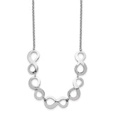 Sterling Silver Rhodium-plated Infinity w/2in. Ext. Necklace-WBC-QG5267-17