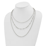 Sterling Silver Beaded Layered with 2in .ext Necklace-WBC-QG5326-15.5