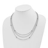 Sterling Silver RH-plated Love Knot Multi-Strand w/2in ext Necklace-WBC-QG5331-18