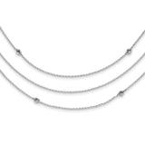 Sterling Silver RH-plated Love Knot Multi-Strand w/2in ext Necklace-WBC-QG5331-18