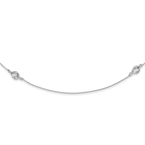 Sterling Silver Rhodium-plated Open Circles Necklace-WBC-QG5332-31