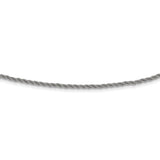 Sterling Silver Rhodium-plated Rope w/4in. Ext. Choker Necklace-WBC-QG5335-13
