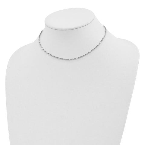 Sterling Silver Rhodium-plated 12.5in w/2in ext Choker Necklace-WBC-QG5338-12.5