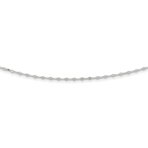 Sterling Silver Rhodium-plated 12.5in w/2in ext Choker Necklace-WBC-QG5338-12.5