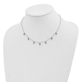 Sterling Silver Rhodium-plated CZ w/ 4in ext. Choker-WBC-QG5340-12