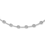 Sterling Silver Rhodium-plated CZ Circle/Bar Link w/2in ext Necklace-WBC-QG5346-16