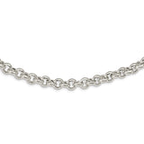 Sterling Silver Polished Fancy Rolo Link Necklace-WBC-QG5357-17.5