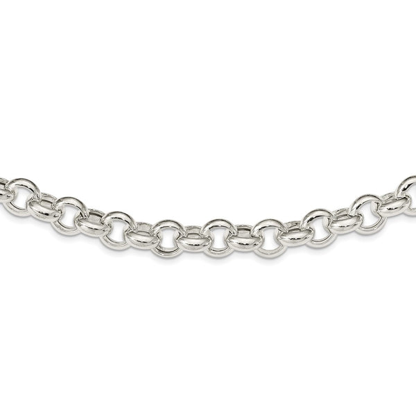 Sterling Silver Polished Fancy Rolo Link Necklace-WBC-QG5358-18.5