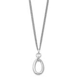 Sterling Silver RH-plated Multi-strand Oval w/1.5in ext. Necklace-WBC-QG5437-15.5