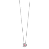 Sterling Silver RH-plated Rose-tone Moving Pink CZ w/2in ext Necklace-WBC-QG5538-16