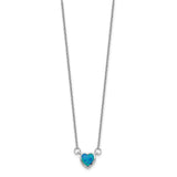Sterling Silver Rhodium-plated Created Opal Heart w/ 4in ext. Choker-WBC-QG5559-12