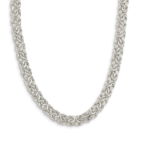 Sterling Silver Polished Byzantine Link Necklace-WBC-QG5596-20